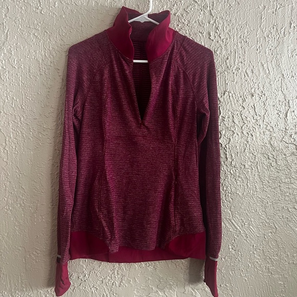 lululemon athletica Tops - ⭐️ lululemon Burgundy Long Sleeve Quarter Zip Pullover